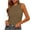 Brown, variant on Drses Womens Tank Tops Summer Sleeveless High Neck Ribbed Knit Slim Fitted Blouse Side Ruched Basic Tees Shirts