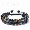 thumbnail image 5 of CUKIXA Triple Protection Bracelet Natural Tiger Eye Agate Stone 8mm Beads Black Obsidian,Crystal Jewelry Stone Bracelets Christmas Gifts for Men Bring Luck Prosperity, 5 of 25