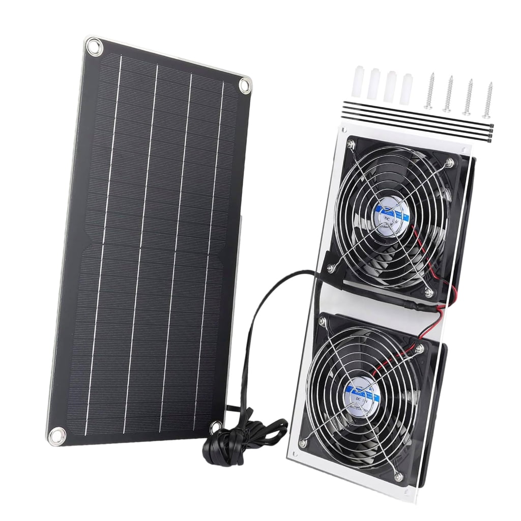 10W Solar Powered Fan Solar Exhaust Fan for Chicken Coops, Shed, Dog House