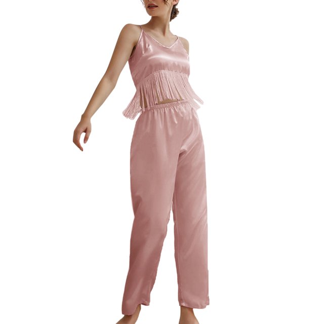Gibobby camisón de talla grande Pijamas de mujer Lencería Lencería de satén Sexy Camisón Slips Conjuntos de dormir Sexy Slips Ropa de dormir Conjuntos de camisón (Rosa, L)