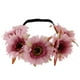 thumbnail image 3 of Diadema con guirnalda de flores de margaritas bohemias para la frente Rosado, 3 of 7