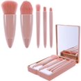 thumbnail image 4 of Travel Makeup Brush Set, 5 Pcs Mini Full Function Cosmetic Brush Kit with Mirror for Lip Brush Foundation, 4 of 5