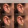thumbnail image 4 of Set de aros hipoalergénicos chapados en oro de 14K Besteel, 4 of 7