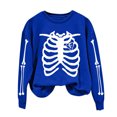 thumbnail image 5 of Inverlee Womens Halloween Sweatshirts Funny Pumpkin Ghost Graphic T-shirt Classic Crewneck Sweatshirt Long Sleeve Dressy Casual Pullover Tops Halloween Party Supplies, 5 of 6