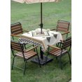 thumbnail image 4 of Outdoor Tablecloths with Umbrella Hole & Zipper, Beige Boho 54x54 Inch Square Tablecloths, Vintage Ethnic Tribe Abstract Art Retro Waterproof Table Cloth, Patio/Pool/Picnic Table Covers, 4 of 8
