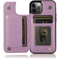 thumbnail image 4 of For iPhone 14 PRO Case Vegan Leather Side Button Phone Wallet with Card Holder, 4 of 10