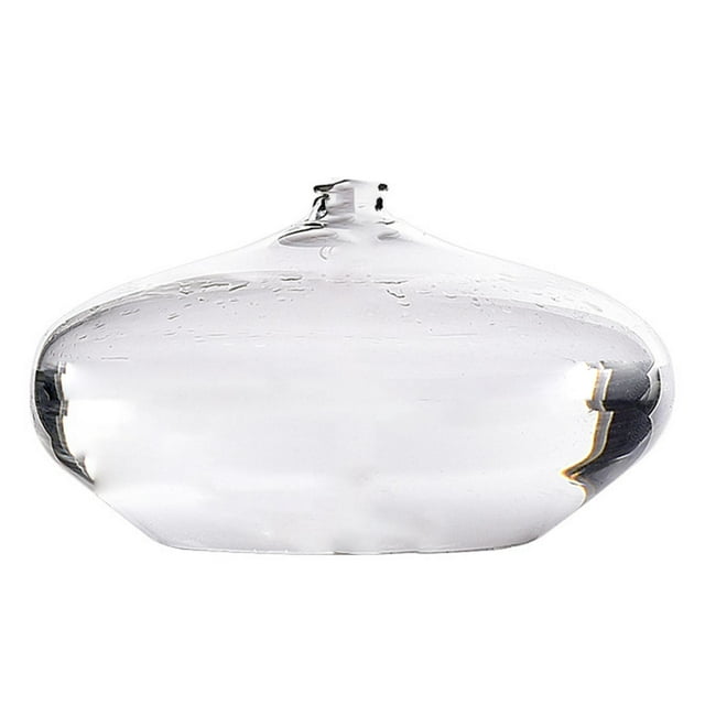 Milaget Refillable Glass Oil Lamp Clear Empty Liquid Oil Lamp for Desk Indoor Tabletop