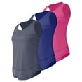 thumbnail image 2 of Rosvigor 3 Pack Womens Workout Tank Tops Quick Dry Sleeveless Shirts for Women Loose Fit Tops for Athletic Running Tennis Yoga, 2 of 9