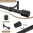 thumbnail image 5 of 2 Pack Matte Black Curtain Rods 36-72", Adjustable 1-Inch Window Curtain Rods, Telescoping Decorative Drapery Rods with Cap Finials, 5 of 14