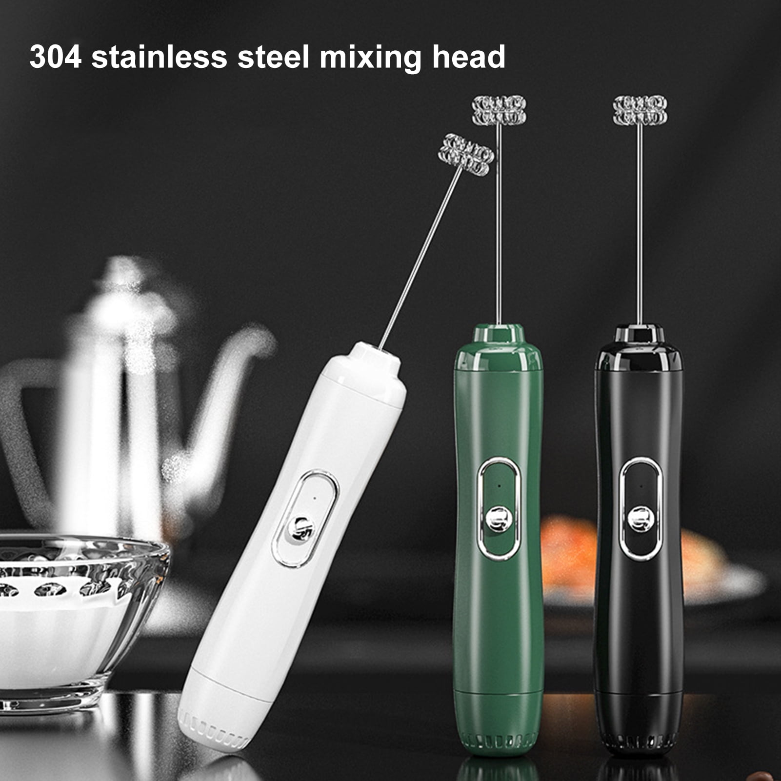 Hesroicy Portable Electric Handheld Milk Frother with 3 Speeds, Made of FoodGrade Material