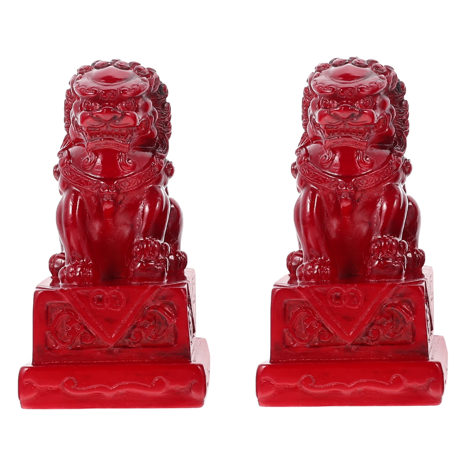 NUOLUX Lion Statue Guardian Feng Statues Shui Sculpture Foo Fu Figurine