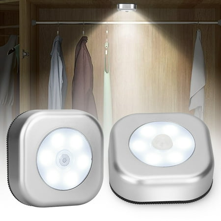 

EEEkit 2Pcs Motion Sensor LED Puck Light Wireless Under Cabinet Lighting Battery Operated Stick Anywhere for Counter Kitchen Stairs Hallway Bedroom (White)