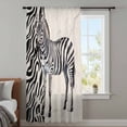 thumbnail image 4 of Vintage Zebra Sheer Curtains 72 Inches Long, Modern Art Animal Watercolor Light Filering Curtains, Breathable Simi Curtain Privacy Drapes for Living Room Bedroom Lightweight Window Treatment, 4 of 9