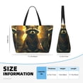 thumbnail image 2 of Yiaed Tree Meditating Raccoon Print Large Capacity Beach Travel Bag - Waterproof Zipper Vacation Tote for Sandproof Storage, and Camping, 2 of 5