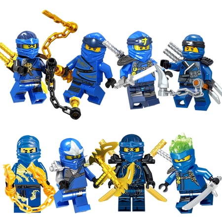 8Pcs Ninjago Action Figures Building Blocks Toys, 1.77 inch Anime Ninja Kai Jay Lloyd Minifigures Assembling Toys for Kids Gift