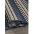 thumbnail image 3 of Fab Habitat Flat Woven Outdoor Rug - Waterproof, Easy to Clean, Stain Resistant - Premium Polypropylene Yarn - Striped - Large Patio, Deck, Sunroom - Newport Stripe - Blue - 7ft 9in x 10ft 9in, 3 of 5