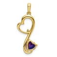thumbnail image 6 of Auriga Fine Jewelry 14K Yellow Gold Amethyst and Diamond Heart Pendant (L- 29.7mm, W-10.25mm) for Women, 6 of 6