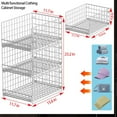 thumbnail image 2 of 3-Tier Stackable Closet Organizers and Drawer Storage Shelves - Sliding Storage Bins for Jeans, Pants, and Sweaters - Wardrobe Cupboard Organizer in White, 2 of 16