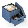 thumbnail image 3 of Mellow Stockbox 15" Ottoman with Storage Drawer, Blue, 3 of 6