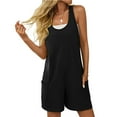 thumbnail image 5 of Mqqzkk Womens Summer Jumpsuits Casual Sleeveless Romper Loose Strap Overalls Shorts Jumpsuit with Pockets 2025 Clothes Black L, 5 of 5