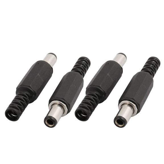 4Pcs 5.5mm x 2.5mm x 9mm DC Plug Male Solder Power Bucket Tip Straight Connector
