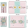 thumbnail image 2 of Hello Spring Daisy Flower Kitchen Dish Towels Set of 2, Floral Bloom Mason Jar Drying Hand Towels Baking Cooking Cloth, Pink Stripes Teal Plaid Farmhouse Home Kitchen Decoration 18 x 26 Inch, 2 of 6