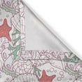 thumbnail image 4 of Ambesonne Starfish Valance Pack of 2, Doodle Fauna and Flora, 54"X12", Dark Coral Pale Pink, 4 of 5