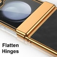 thumbnail image 5 of Dteck for Galaxy Z Flip 5 5G Plating PC Case,Shockproof Slim Anti-Slip Luxury Leather Cover with Hinge Protection Case for Samsung Galaxy Z Flip 5,Black, 5 of 7