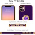 thumbnail image 5 of iPhone 11 Case, iPhone 11 Phone Case Electroplated iPhone 11 Case with 360° Ring Holder Kickstand Soft TPU Car Mount Supported Shockproof Protective Plating iPhone 11 Case Cover, Dark Purple, 5 of 15