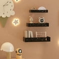 Wall Shelf 3 Pack, Black Floating Wall Shelves for Bedroom Bathroom