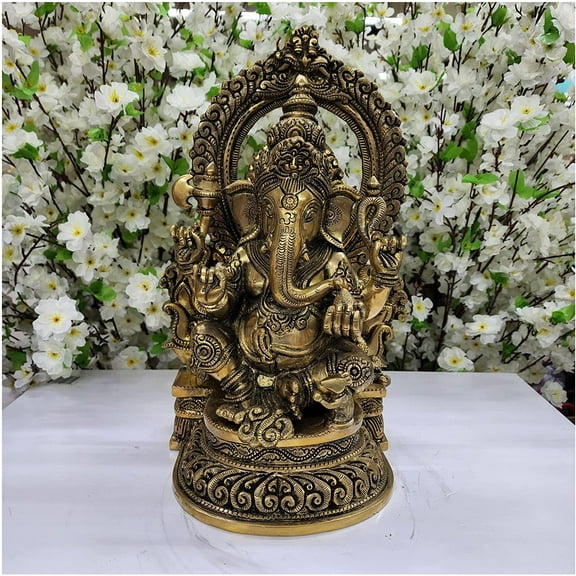 Brass Ganesha Statue Hindu God Statue Lord Ganesha Statue Indian God Statue Ganesha Figurine Handcrafted Ganesha Murti Good Luck God for Gift Elephant God Statue Vinayaka Statue - AtoZ India Cart