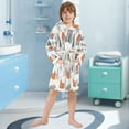 thumbnail image 5 of FORMRS Niños Bathrobe Unisex Hooded Robe Soft Plush Pajamas Sleepwear, Size 4-6T, Beige Snow Houses, 5 of 7