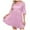 Pink, variant on Sparkling Sequined Short Sleeve Mini Dress - Loose Waist, Solid Color, Party/Gala Wear, Machine Washable - S-XXL Sizes