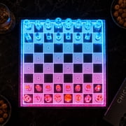 OnDisplay 3D Luxe Acrylic Fire & Ice LED Light Glowing Chess Set
