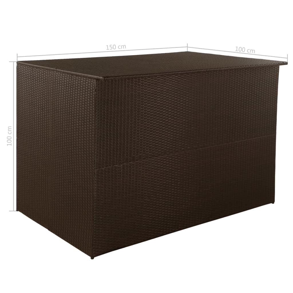 Kepooman 59" Outdoor Patio Rattan Storage Box for Garden Deck, Brown Kepooman 59" Outdoor Patio Rattan Storage Box for Garden Deck, Brown