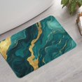 thumbnail image 2 of Teal and Gold Marble Glitter Dots Pattern Bathroom Rugs Mat,Non Slip Microfiber Bathroom Rug,Rubber Backing,Soft Bathroom Mats for Bathroom Floor,Tub and Shower,17x27in(43x68cm), 2 of 5