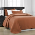 thumbnail image 3 of Imperial Rooms Chevron Microfiber Reversible Queen Bedspread with 2 Pillow Shams, Rust, 3 of 9