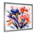 thumbnail image 2 of Designart "Floral Pattern in the Style of Henri Matisse III" Floral Framed Wall Art Decor - Traditional Blue Assorted Bouquets Hallway Framed Wall Art Decor, 2 of 6