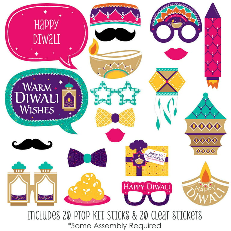 Big Dot Of Happiness Happy Diwali - Banner And Photo Booth Decorations -  Festival Of Lights Party Supplies Kit - Doterrific Bundle : Target
