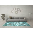 thumbnail image 3 of Ahgly Company Indoor Square Abstract Light Blue Modern Area Rugs, 7' Square, 3 of 4