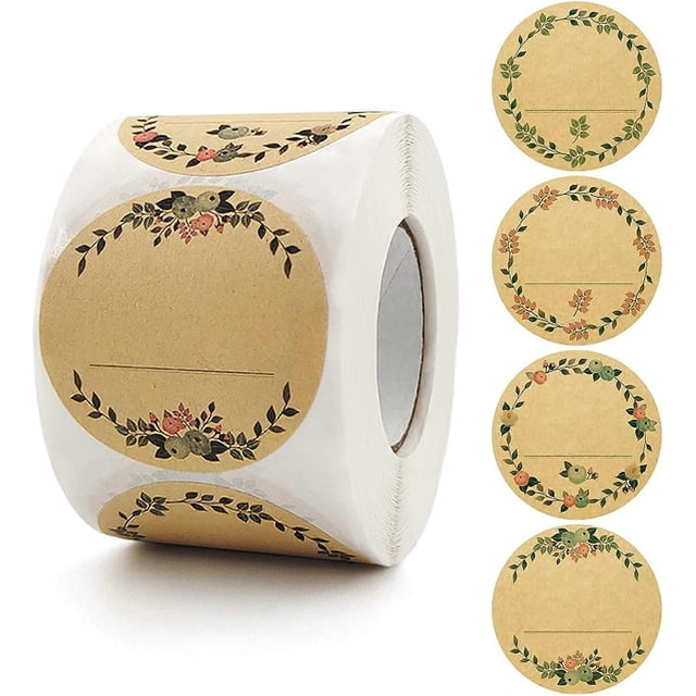 500 Pieces Adhesive Labels, 5cm Jam Jar Stickers, Can be Used for Kitchen Labels, Spice Labels, Baking, Gift Bag Decoration