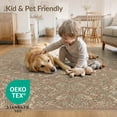 thumbnail image 4 of ODIKA Vintage Under Boho Faded Center Large Distressed Border Dining Flowing Dynamic Pet Friendly & Kids Safe Bedside for Bedroom, Nursery, RV, 4 of 7