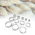 thumbnail image 1 of 12pcs Round Stainless Steel Cake Biscuits Cookies Dough Cutter Mold with Teeth DIY Baking Tool, 1 of 8