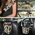 thumbnail image 4 of Jeiento Brown Cow Car Seat Cover Set of 15 Auto Seat Protectors Cover with Keychain,Car Cup Holder Coasters,Rear View Mirror Protector,Air Vent Storage Holder,Car Trash Can,Car Seat Belt Pad Cover, 4 of 7