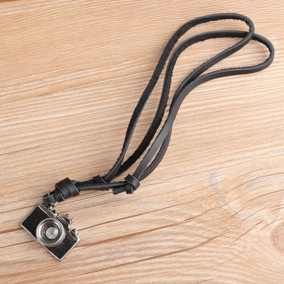 PENIKOKO Vintage Black Camera Necklace with Alloy Pendant and Adjustable Strap for Stylish Look