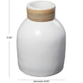 thumbnail image 4 of DecMode 11" White Ceramic Vase with Wrapped Rattan Detailing, 4 of 13