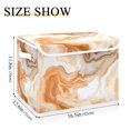 thumbnail image 4 of Orange Marble Storage Basket Foldable Laundry Basket Shelf Kids Toy Storage Container Organizer with Handles, 4 of 7