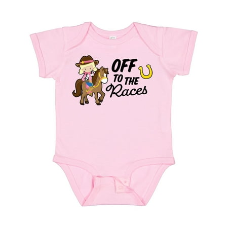 

Inktastic Off to the Races with Cowgirl on Horse Gift Baby Girl Bodysuit