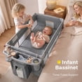 thumbnail image 3 of HARPPA 6-in-1 Baby Playard with Bassinet, Changing Table & Storage, Portable Travel Bassinet for Newborn,Gray, 3 of 11