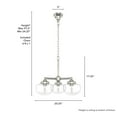 thumbnail image 6 of Hunter - Saddle Creek 3-light Brushed Nickel, Medium Size Chandelier, Dimmable, Schoolhouse Style, Candle Shaped, for Bedrooms, Dining, Living Rooms - 19356, 6 of 7